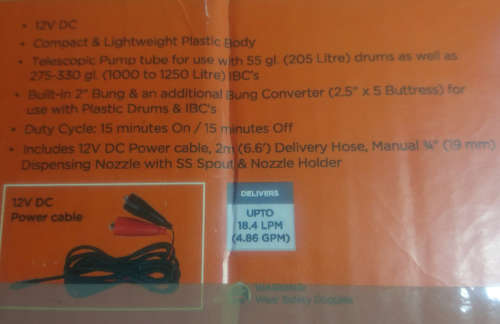 GROZ Electric Drum Pump EDR-55 (Please Read) 12V DC