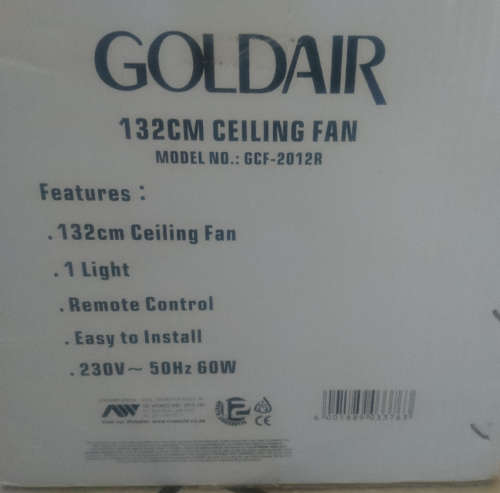 Goldair 132cm 3 Blade Ceiling Fan (GCF-2012R) - Display