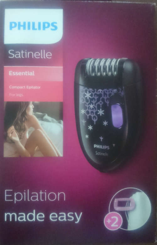 PHILIPS SATINELLE ESSENTIAL FOR LEGS COMPACT EPILATOR HP6422/01 BLACK (Display - As New)