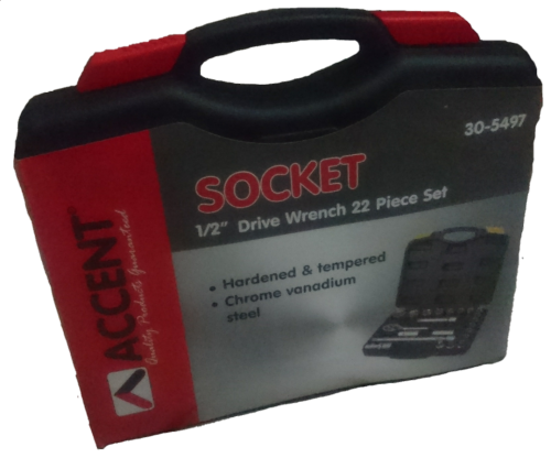 22 Piece Accent 1/2` Socket Wrench Set with 1/4` to 1/2` Adaptor (Dust Qouted CR-V)