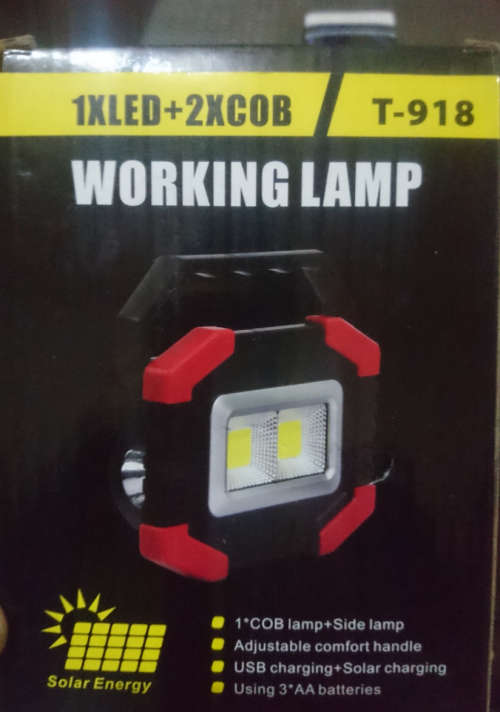 Solar Charging Outdoor/Indoor COB Work Lamp (Display Unit - Please Read)
