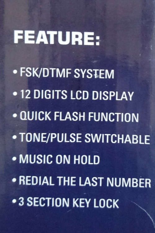 Tone/Pulse Landline Digital Telephone (CLI /Call Hold) - Black or White