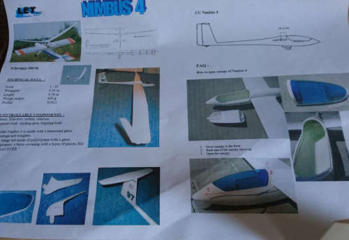 Nimbus 4 (1:10) - 2.64m Air Glider (Glider Only)