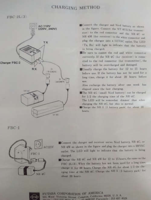 Futaba 4 Channel Transmitter & Receiver Servo (Nicd) with Chargers