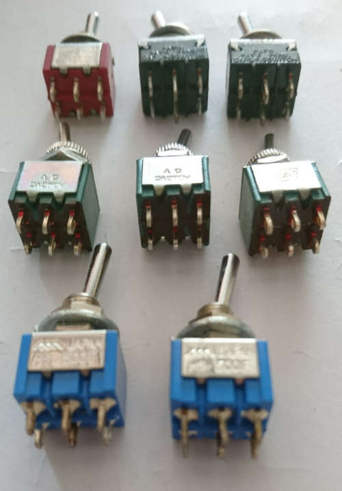 6 Pin Toggle Switch (1 Bid for 6 Switches) R20 additional per bid - (Japan/HongKong Products)