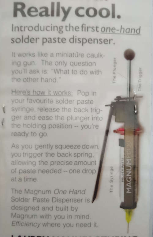 Single Handed Solder Paste Dispenser