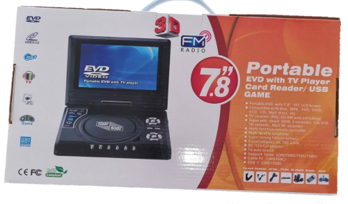 7.8" EVD/DVD/Mp4 Plus TV Card/Jack / FM & USB Game Control with 300 games