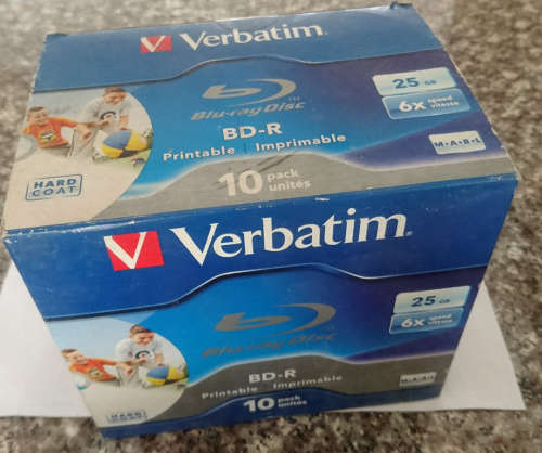 10pk 25gb Verbatim BD-R Printable Disc