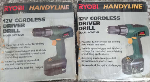 Please Read - No Chargers Ryobi 12V Cordless Driver Drill (HC-12V) - Displays -  Package Wear