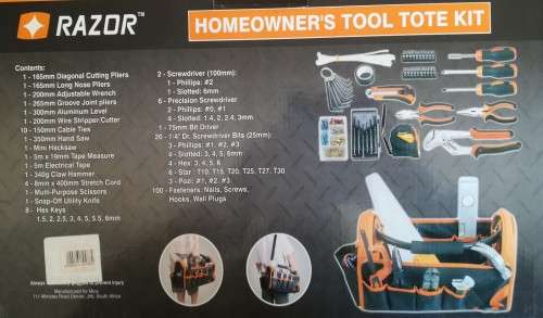 Razor 164 Piece Home-Owners Tool Tote Kit