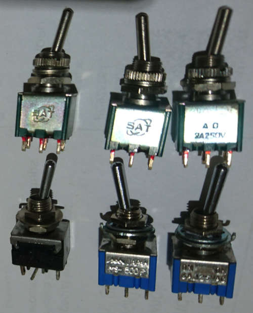 6 Pin Toggle Switch (1 Bid for 6 Switches) R20 additional per 6 - (Japan/HongKong Products)