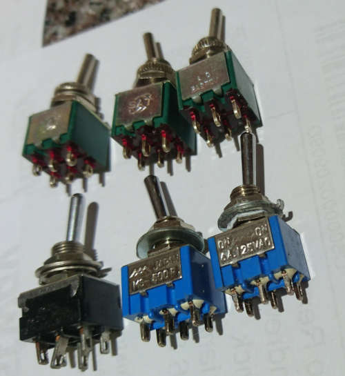 6 Pin Toggle Switch (1 Bid for 6 Switches) R20 additional per 6 - (Japan/HongKong Products)