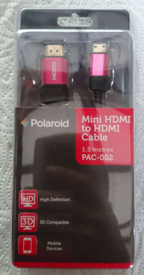 Original - Polaroid 1.5m Mini Hdmi to Hdmi (For Notebooks/Laptops with Mini Hdmi)