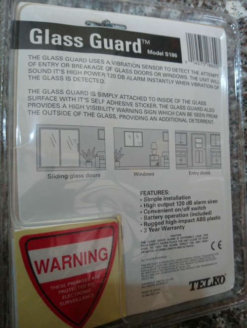 Telko Glass Guard (Window Glass Breakage/Tamper Siren) R30 additional per unit