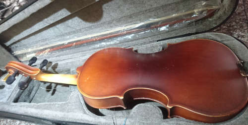 (For Spares/Restoration) - 1/2 Size Handmade Violin With Bow & Case JYVLE902 - Requires Tailpiece