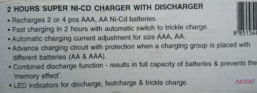 AA & AAA Ni-cd Quick Charger & Discharger