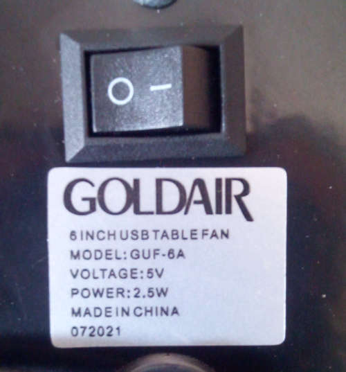 (Display) Goldair Usb DeskTop Fan - Gr8 for Home/Office/Load Shedding - Plug into Power Bank/Pc/Usb