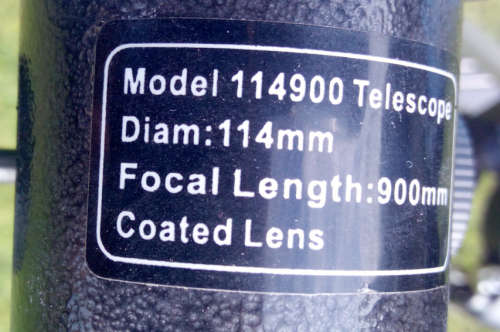 K-Way 900x114 Refracting Solar Telescope (Please Read - No Eye Pieces) - Large