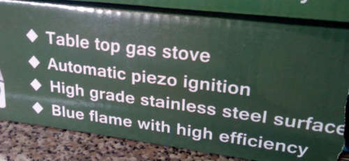 Happy Kitchen Large 2 Plate Table Top Piezo Ignited Gas Stove