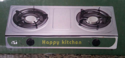 Happy Kitchen Large 2 Plate Table Top Piezo Ignited Gas Stove