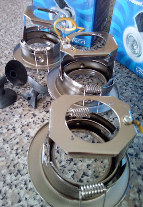 Pressed Steel Tilt Downlight Holder for GU10 Bulbs (1 bid for all 50)