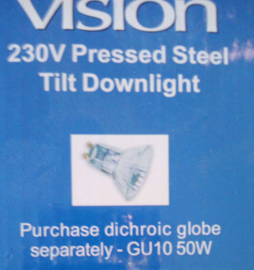 Pressed Steel Tilt Downlight Holder for GU10 Bulbs (1 bid for all 50)