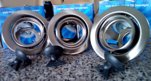 Pressed Steel Tilt Downlight Holder for GU10 Bulbs (1 bid for all 50)