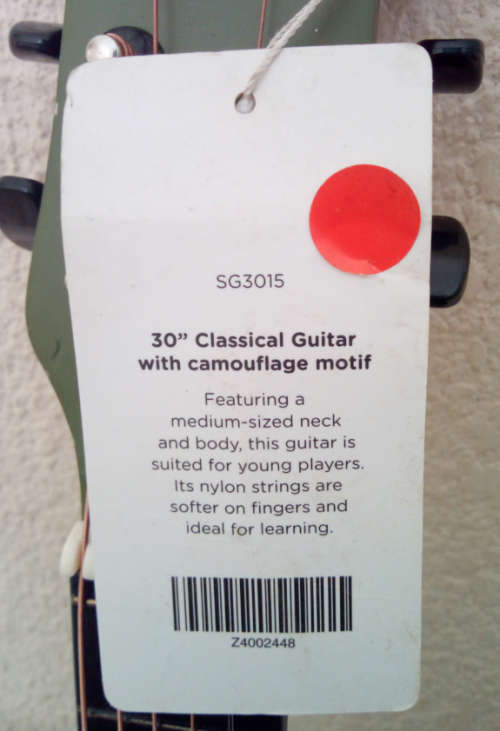 30inch Camo Motif Sanchez Guitar (Please Read)