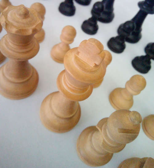 Wooden Chess Pieces Plus Wooden Jenga Bocks