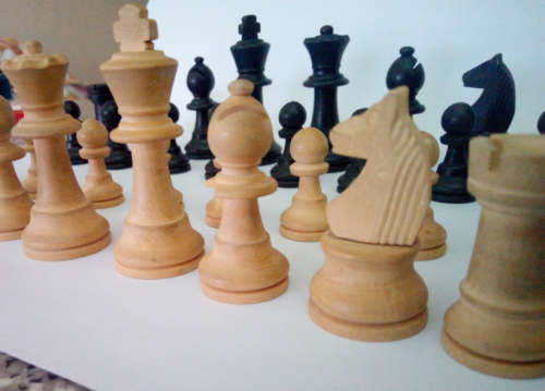 Wooden Chess Pieces Plus Wooden Jenga Bocks