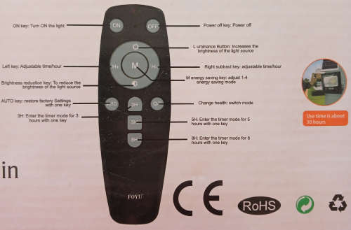 300W Large Solar Floodlight (up to 30 hours per charge) - No Panel