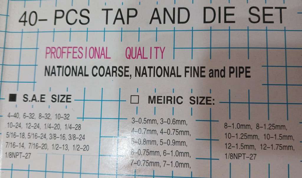 40 Piece Tap and Die Set