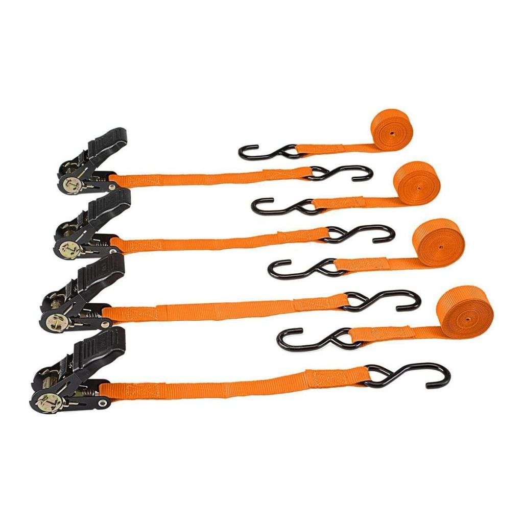 4 Piece Heavy Duty Ratchet Tie Down 1` x 15`