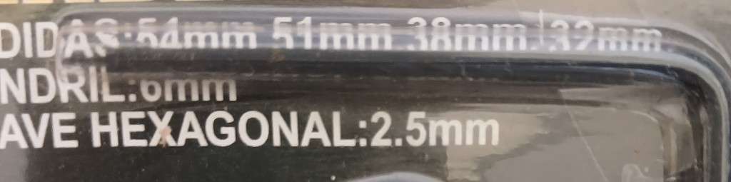 4 Piece Holesaw (32, 38, 51 & 54mm)