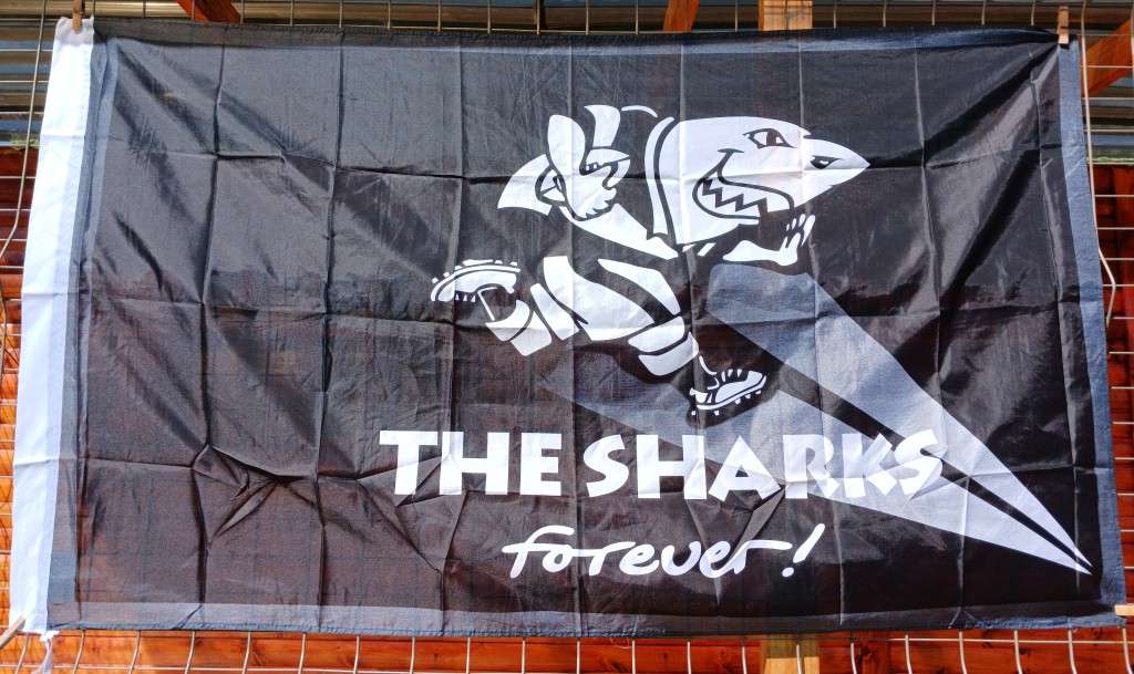 Sharks Polyester Flag/Banner (2000x1000mm) Bid for 2 piece
