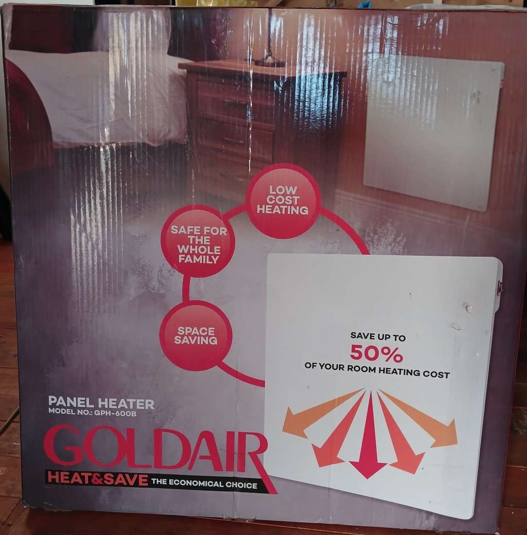 425W Energy Saving Goldair 600 x 600mm Panel Heater (Display - As New)
