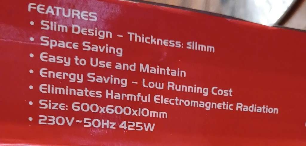 425W Energy Saving Goldair 600 x 600mm Panel Heater (Display - As New)