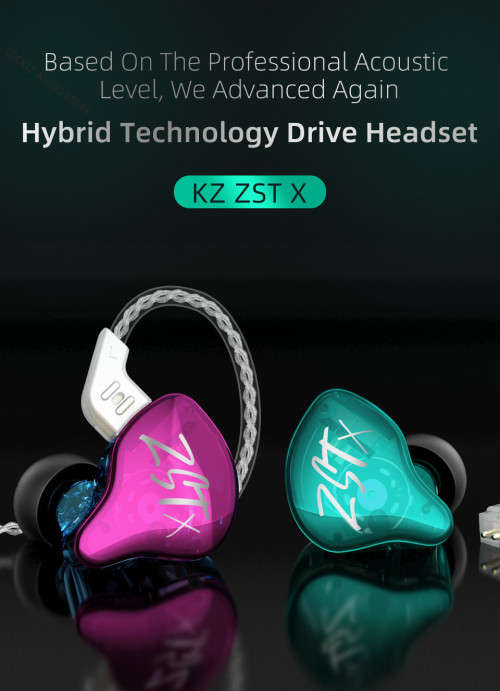 KZ ZST X 1DD+1BA Hybrid In-ear monitor earphones