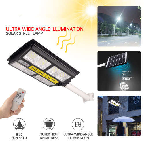 200W Solar Street Light with Motion Sensor Garden Light Telescopic Pole Outdoor Flood Light