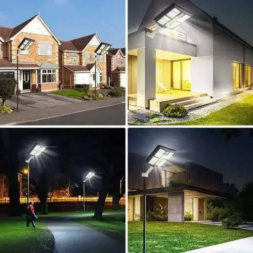 200W Solar Street Light with Motion Sensor Garden Light Telescopic Pole Outdoor Flood Light