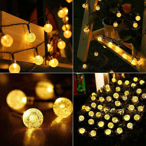 Solar string lights outdoor spherical bulb string lights waterproof solar garden lights
