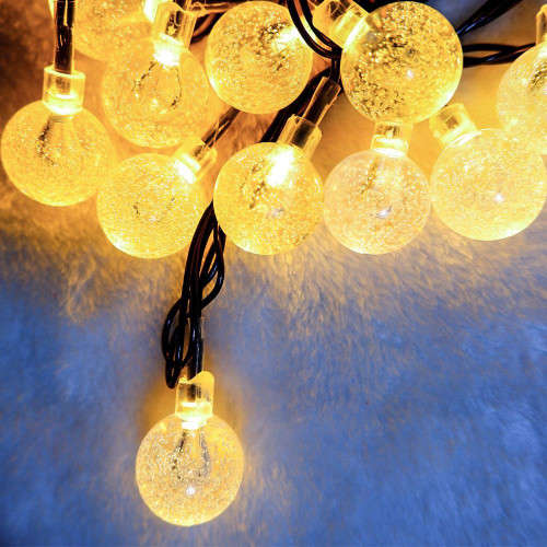 Solar string lights outdoor spherical bulb string lights waterproof solar garden lights