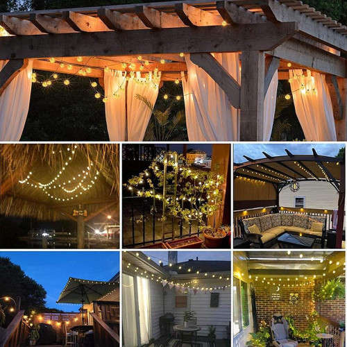 Solar string lights outdoor spherical bulb string lights waterproof solar garden lights