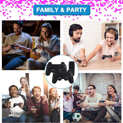 Wireless Retro Gaming Console 4K HD HDMI Output Plug and Play with Dual 2.4G Wireless Controllers