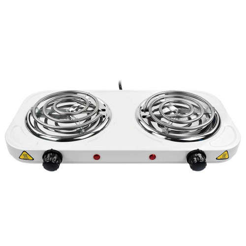 Portable Electric 2 Burner Spiral Cooker Coil Instant Heat Dual Helix Circuit