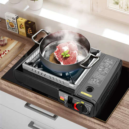 Outdoor cassette stove, portable hot pot, outdoor barbecue stove, household dual-purpose gas stove