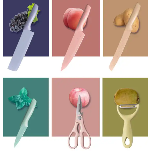 6-piece kitchen knife set, chef`s tooth-cutting practical vegetable and fruit knife