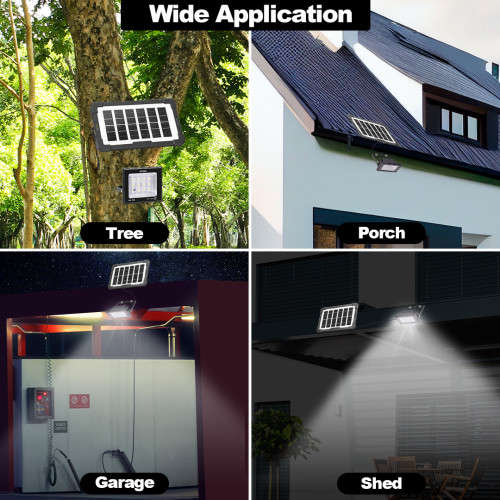 100W LED Solar Flood Light with Remote Control IP67 Waterproof Garden Light
