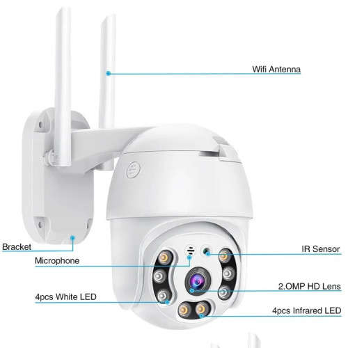 Outdoor Security Probe 360° Pan-tilt Rotating Wifi Surveillance Camera