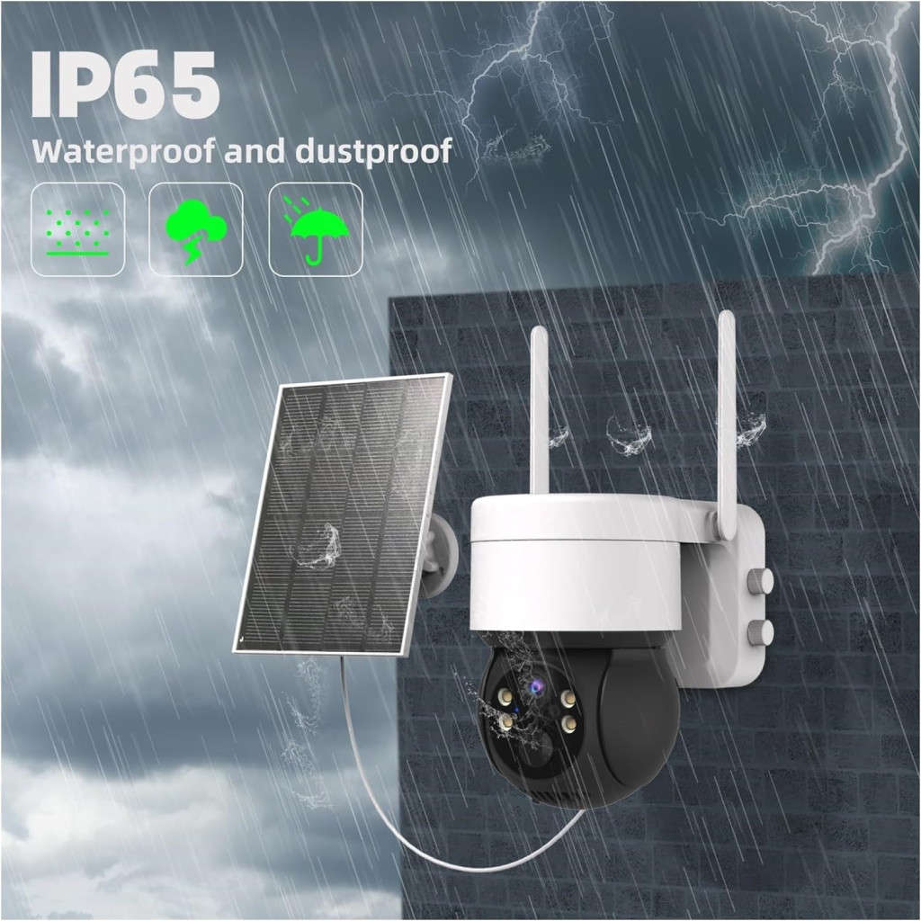 Solar Camera Wifi Outdoor PIR Human Detection Night Vision Security Dome Camera with Solar Panel